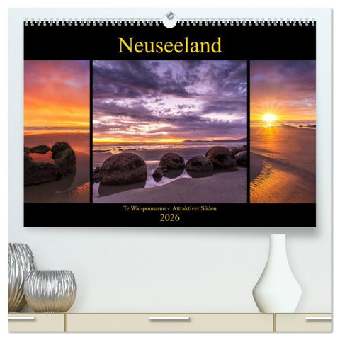 Neuseeland - Attraktiver Süden (hochwertiger Premium Wandkalender 2026 DIN A2 quer), Kunstdruck in Hochglanz