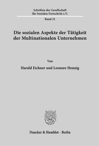 Die sozialen Aspekte der Tätigkeit der Multinationalen Unternehmen.