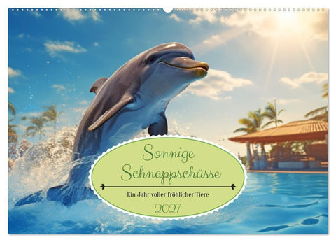 Sonnige Schnappschüsse - Ein Jahr voller fröhlicher Tiere (Wandkalender 2027 DIN A2 quer), CALVENDO Monatskalender