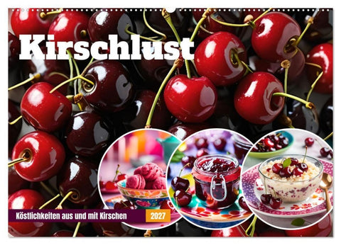 Kirschlust - Köstlichkeiten aus und mit Kirschen (Wandkalender 2027 DIN A2 quer), CALVENDO Monatskalender