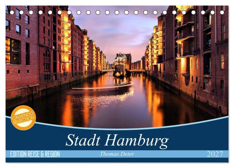 Stadt Hamburg (Tischkalender 2027 DIN A5 quer), CALVENDO Monatskalender