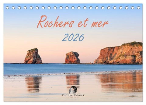 Rochers et mer (Calendrier de bureau 2027 DIN A5 vertical), CALVENDO calendrier mensuel