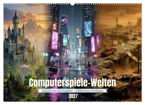 Computerspiele-Welten (Wandkalender 2027 DIN A2 quer), CALVENDO Monatskalender