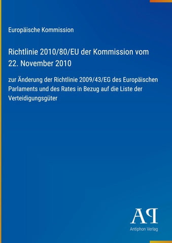 Richtlinie 2010/80/EU der Kommission vom 22. November 2010