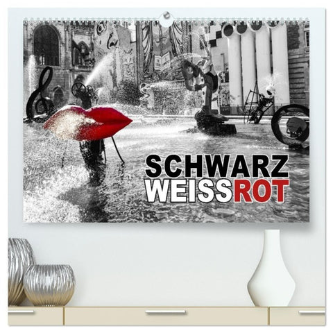 Schwarz - Weiß - Rot (hochwertiger Premium Wandkalender 2027 DIN A2 quer), Kunstdruck in Hochglanz
