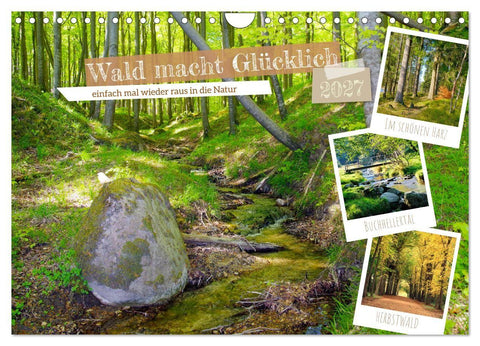 Wald macht glücklich (Wandkalender 2027 DIN A4 quer), CALVENDO Monatskalender