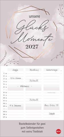 Kreativ-Planer für zwei Glücksmomente 2027