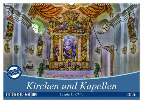 Kirchen und Kapellen (Wandkalender 2026 DIN A2 quer), CALVENDO Monatskalender