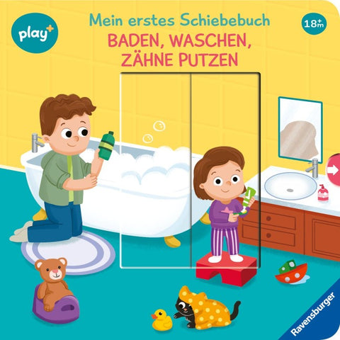 Play+ Mein erstes Schiebebuch Baden, waschen, Zähne putzen - ab 18 Monate