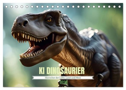 KI Dinosaurier - Herrscher der Lüfte, Land und Meer (Tischkalender 2026 DIN A5 quer), CALVENDO Monatskalender