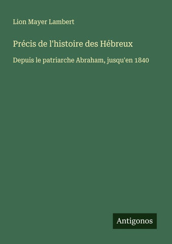 Précis de l'histoire des Hébreux