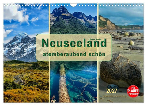 Neuseeland - atemberaubend schön (Wandkalender 2027 DIN A3 quer), CALVENDO Monatskalender