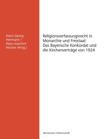 Religionsverfassungsrecht in Monarchie und Freistaat