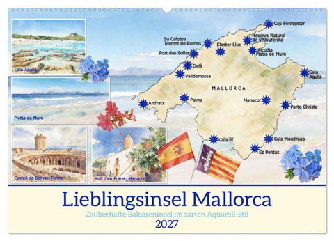 Lieblingsinsel Mallorca (Wandkalender 2027 DIN A2 quer), CALVENDO Monatskalender