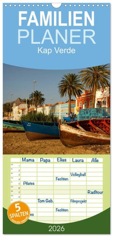 Familienplaner 2026 - Kap Verde mit 5 Spalten (Wandkalender, 21 x 45 cm) CALVENDO