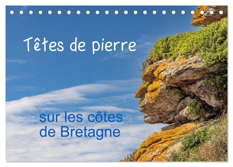 Têtes de pierre sur les côtes de Bretagne (Calendrier de bureau 2027 DIN A5 vertical), CALVENDO calendrier mensuel