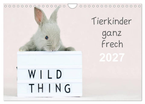 Tierkinder ganz frech (Wandkalender 2027 DIN A4 quer), CALVENDO Monatskalender