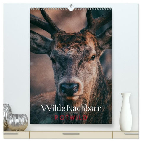 Wilde Nachbarn: Rotwild (hochwertiger Premium Wandkalender 2027 DIN A2 hoch), Kunstdruck in Hochglanz