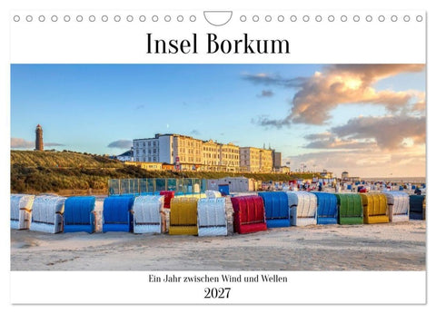 Insel Borkum - Ein Jahr zwischen Wind und Wellen (Wandkalender 2027 DIN A4 quer), CALVENDO Monatskalender