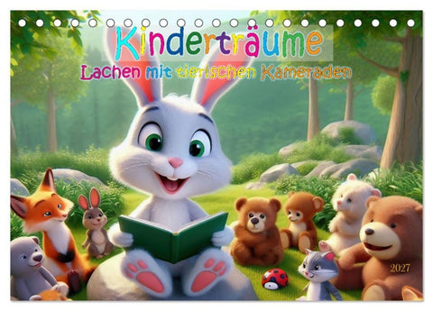 Kinderträume - Lachen mit tierischen Kameraden (Tischkalender 2027 DIN A5 quer), CALVENDO Monatskalender
