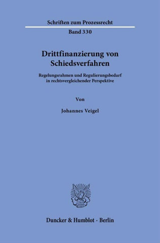 Drittfinanzierung von Schiedsverfahren
