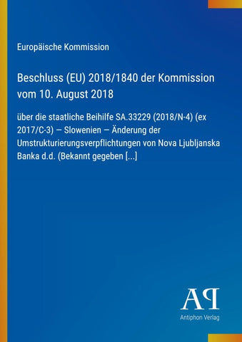 Beschluss (EU) 2018/1840 der Kommission vom 10. August 2018