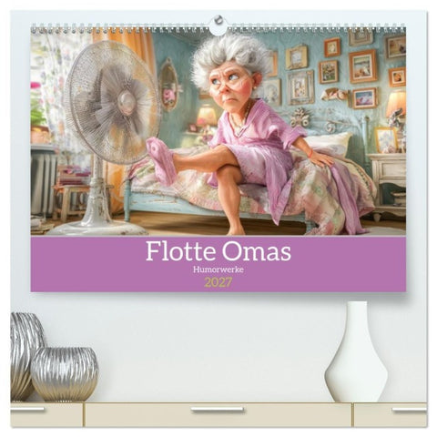 Flotte Omas - Humorwerke (hochwertiger Premium Wandkalender 2027 DIN A2 quer), Kunstdruck in Hochglanz