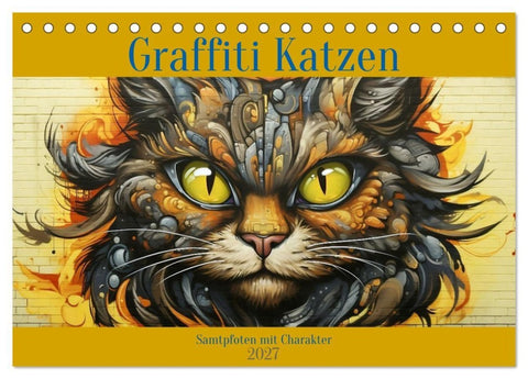 Graffiti Katzen (Tischkalender 2027 DIN A5 quer), CALVENDO Monatskalender