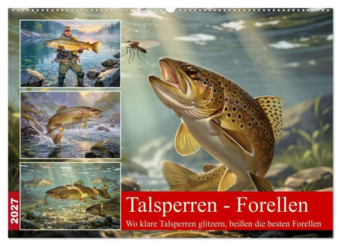 Talsperren - Forellen (Wandkalender 2027 DIN A2 quer), CALVENDO Monatskalender