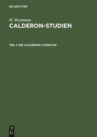Die Calderon-Literatur