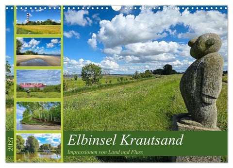 Elbinsel Krautsand - Impressionen von Land und Fluss (Wandkalender 2027 DIN A3 quer), CALVENDO Monatskalender