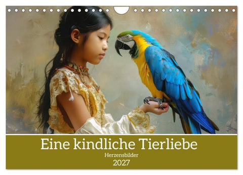 Eine kindliche Tierliebe - Herzensbilder (Wandkalender 2027 DIN A4 quer), CALVENDO Monatskalender
