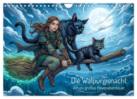 Die Walpurgisnacht - Alruns großes Hexenabenteuer (Wandkalender 2027 DIN A4 quer), CALVENDO Monatskalender