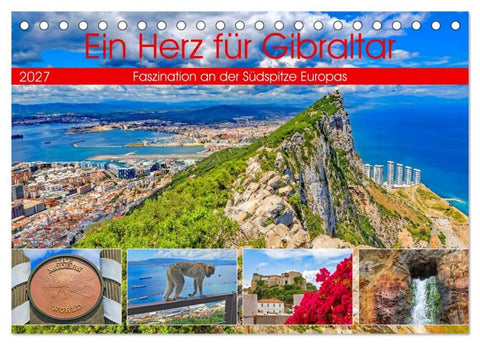 Ein Herz für Gibraltar (Tischkalender 2027 DIN A5 quer), CALVENDO Monatskalender