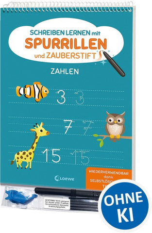 Schreiben lernen mit Spurrillen und Zauberstift - Zahlen