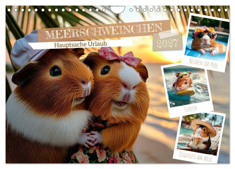Meerschweinchen - Hauptsache Urlaub (Wandkalender 2027 DIN A4 quer), CALVENDO Monatskalender