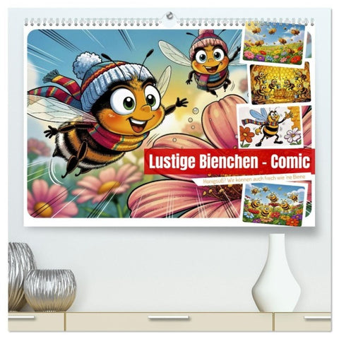 Lustige Bienchen - Comic (hochwertiger Premium Wandkalender 2027 DIN A2 quer), Kunstdruck in Hochglanz