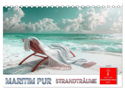 Maritim pur - Strandträume (Tischkalender 2027 DIN A5 quer), CALVENDO Monatskalender