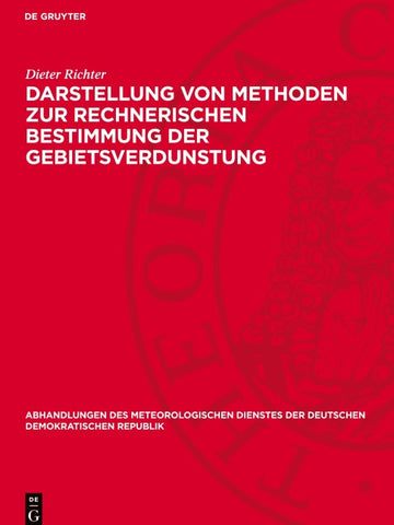 Darstellung von Methoden zur rechnerischen Bestimmung der Gebietsverdunstung