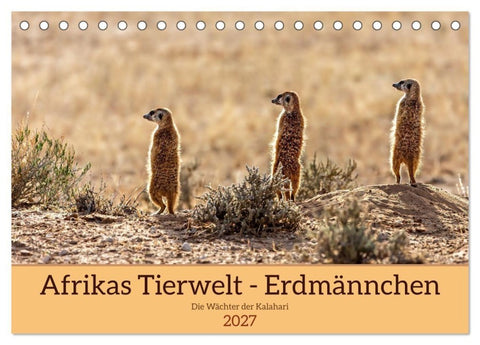 Afrikas Tierwelt - Erdmännchen (Tischkalender 2027 DIN A5 quer), CALVENDO Monatskalender