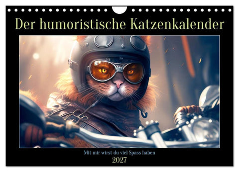 Der humoristische Katzen Kalender (Wandkalender 2027 DIN A4 quer), CALVENDO Monatskalender