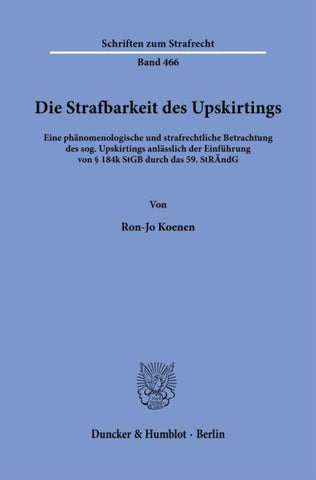 Die Strafbarkeit des Upskirtings