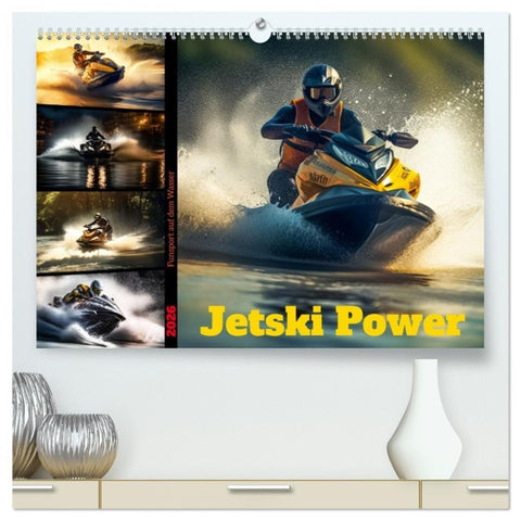 Jetski Power (hochwertiger Premium Wandkalender 2026 DIN A2 quer), Kunstdruck in Hochglanz