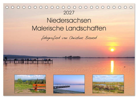 Niedersachsen - Malerische Landschaften (Tischkalender 2027 DIN A5 quer), CALVENDO Monatskalender