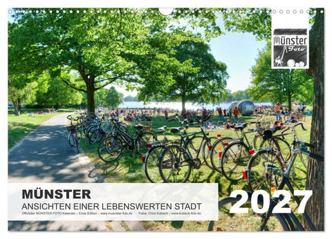 MÜNSTER :: Ansichten einer lebenswerten Stadt (Wandkalender 2027 DIN A3 quer), CALVENDO Monatskalender