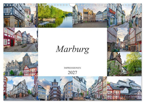 Marburg Impressionen (Wandkalender 2027 DIN A3 quer), CALVENDO Monatskalender