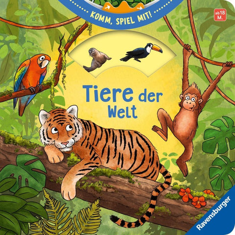 Komm spiel mit! Tiere der Welt - Spielbuch mit Klappen, Schiebern, Drehscheiben