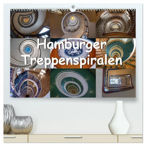 Hamburger Treppenspiralen (hochwertiger Premium Wandkalender 2027 DIN A2 quer), Kunstdruck in Hochglanz