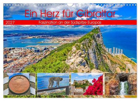 Ein Herz für Gibraltar (Wandkalender 2027 DIN A3 quer), CALVENDO Monatskalender
