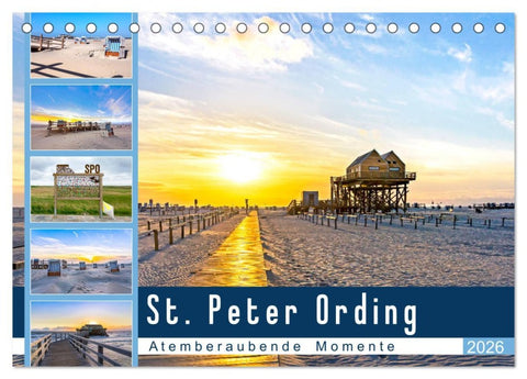 St. Peter Ording - Atemberaubende Momente (Tischkalender 2026 DIN A5 quer), CALVENDO Monatskalender